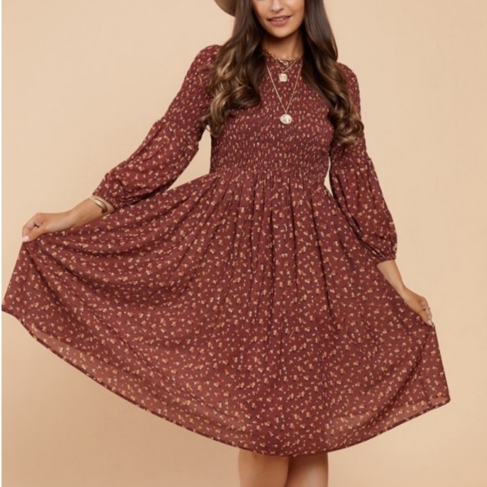 Petal lush fall floral dress 🍁